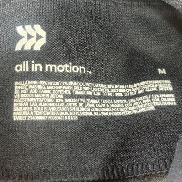 All In Motion Seamless Racer Midline Sports Bra Womens Medium Black New - Picture 5 of 9